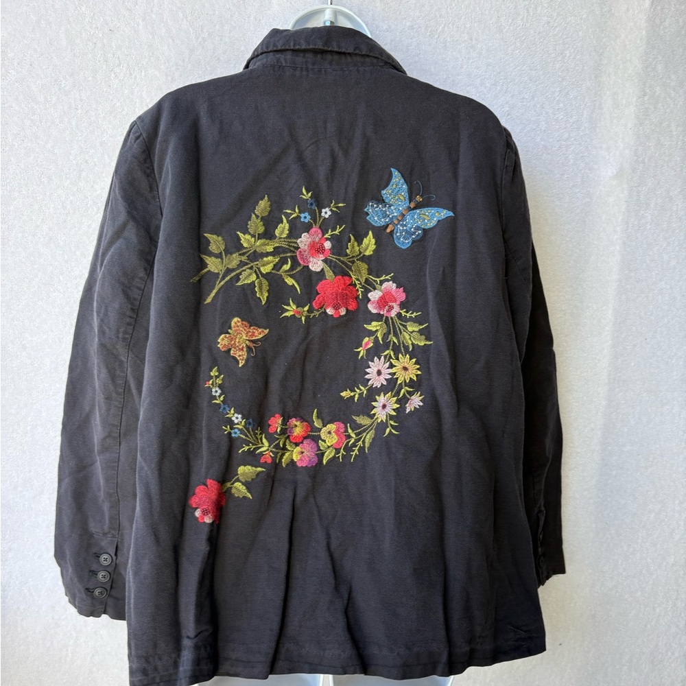 Sundance Living Summersby Blazer Linen Embroidered - Picture 4 of 6